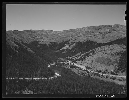 Road across Loveland Pass near Dillon, Colorado