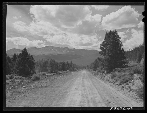 Road to Carlton Tunnel through the Rocky Mountains. Leadville, Colorado