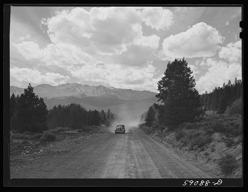 Road to Carlton Tunnel through the Rocky Mountains. Leadville, Colorado
