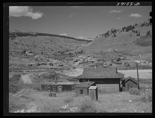 Old station on narrow gauge railroad in ghost mining town. Silver Plume, Colorado