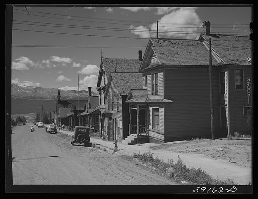 Houses. Street in old mining town. Leadville, Colorado