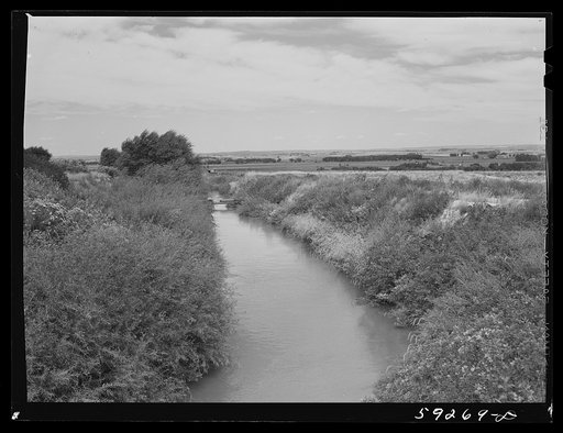 Irrigation canal, Scottsbluff, Nebraska. North Platte River Valley