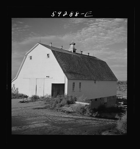 Untitled photo, possibly related to: Barn on farm near Scottsbluff, Nebraska