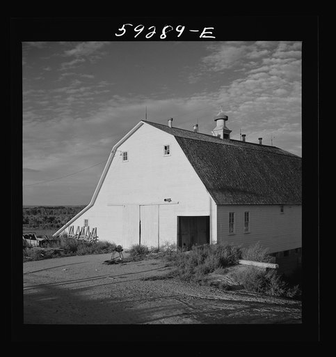 Untitled photo, possibly related to: Barn on farm near Scottsbluff, Nebraska