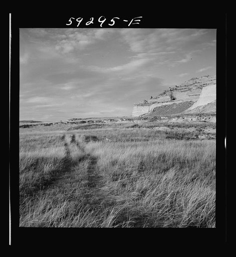 Untitled photo, possibly related to: Wagon tracks on Old Oregon Trail. Scottsbluff, Nebraska