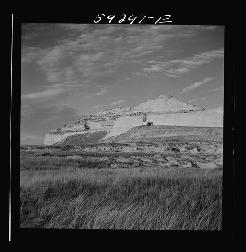 Site of Old Oregon Trail. Scottsbluff in the background. North Platte River Valley, Nebraska