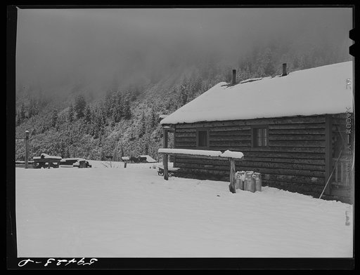 Untitled photo, possibly related to: Ashcroft, Colorado. Ghost mining town after early blizzard
