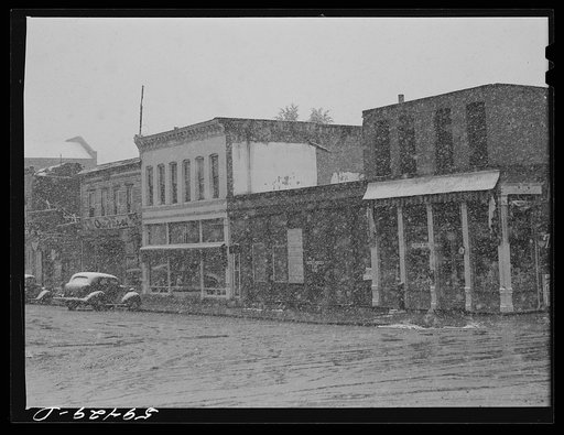 Main street in blizzard. Aspen, Colorado