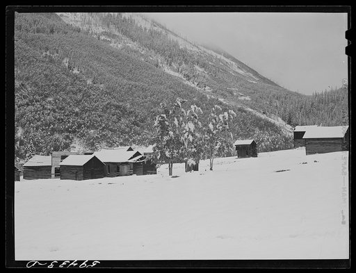 Untitled photo, possibly related to: Ashcroft, Colorado. Ghost mining town after early blizzard