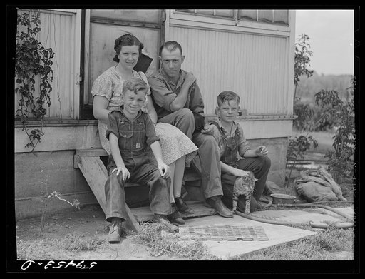Mr. and Mrs. Harvey Renninger with sons, Winfield and Richard, members of Two River Non-Stock Cooperative, FSA (Farm Security Administration) co-op. Waterloo, Nebraska