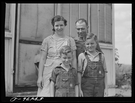 Mr. and Mrs. Harvey Renninger with sons, Winfield and Richard, members of Two River Non-Stock Cooperative, FSA (Farm Security Administration) co-op. Waterloo, Nebraska