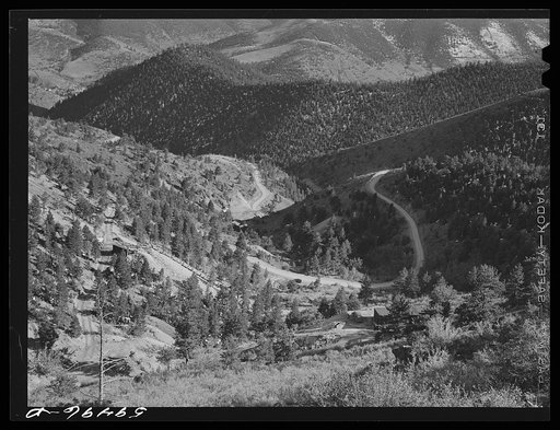 Road through the mountains from Idaho Springs to Central City, Colorado