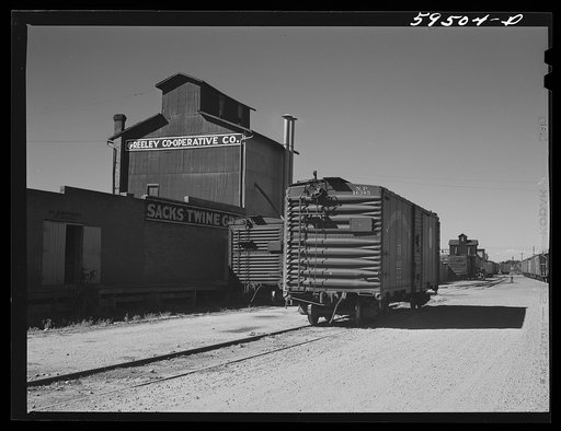 Untitled photo, possibly related to: Grain storage elevator. Greeley Cooperative, Colorado