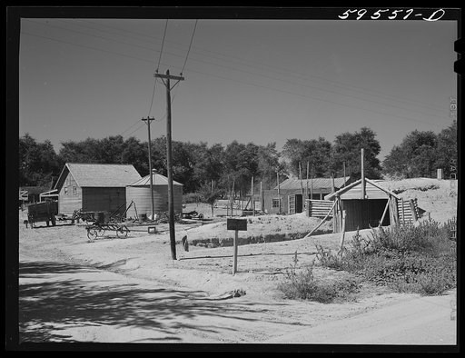 Farm buildings and potato storage house. At Mitchell, Nebraska