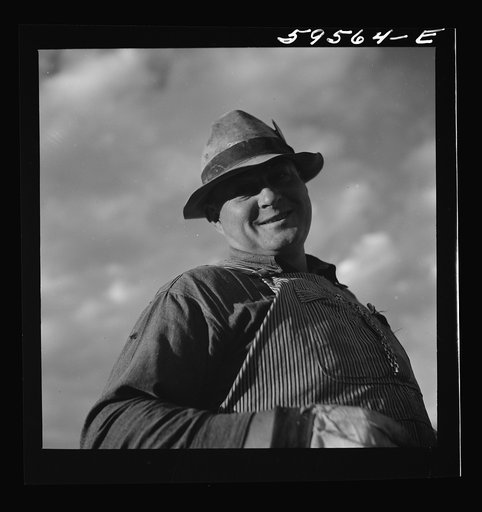 Untitled photo, possibly related to: Frank E. Hagemeister, treasurer of the cooperative association on Scottsbluff Farmsteads, FSA (Farm Security Administration) project. He has been here since 1937. He came from the land use area around Crawford, Nebraska, an extremely dry section with no irrigatio
