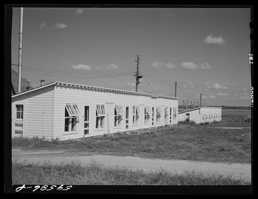 Poultry houses at Two Rivers Non-Stock Cooperative, a FSA (Farm Security Administration) co-op. Waterloo, Nebraska