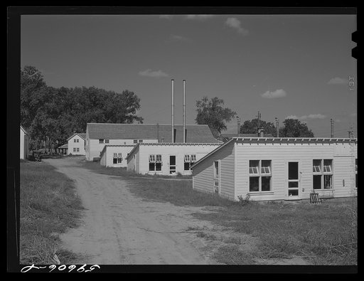 Poultry houses at Two Rivers Non-Stock Cooperative, a FSA (Farm Security Administration) co-op. Waterloo, Nebraska