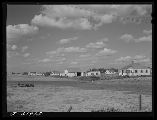 General view of farmsteads at Two Rivers Non-Stock Cooperative, a Farm Security Adminsitration co-op. Waterloo, Nebraska