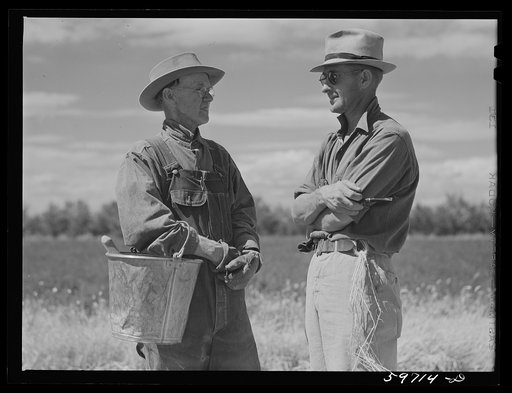 A. E. Scott and his son, Charles, on their farm northeast of Scottsbluff, Nebraska. See general caption number one