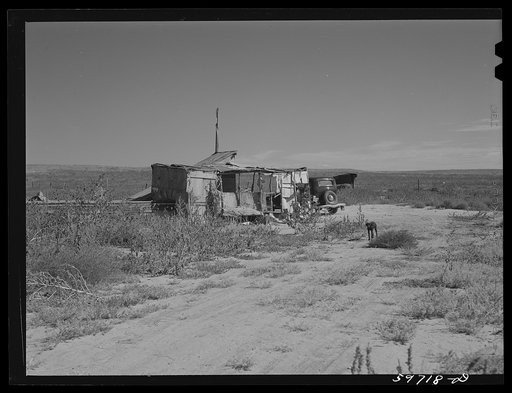 Abandoned farms and homes in the dry land area of the Sandhills northeast of Scottsbluff, Nebraska. See general caption number one