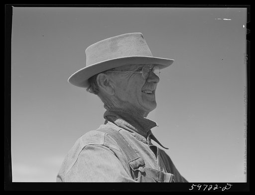 A.E. Scott on his farm northeast of Scottsbluff, Nebraska. See general caption number one