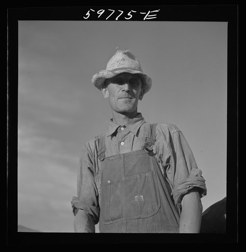 Untitled photo, possibly related to: Elmer A. Colpitts, on the board of directors of thecooperative association of Scottsbluff Farmsteads, a FSA (Farm Security Administration) project. He came from the land use area around Crawford, Nebraska, which is extremely dry land and no irrigation, in 1938. H