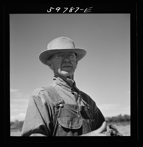 A.E. Scott on his farm northeast of Scottsbluff, Nebraska. See general caption number one
