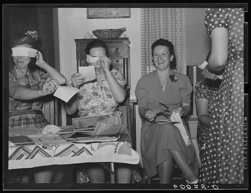 Recreation time at meeting of women's club. Tygart Valley Homesteads, West Virginia