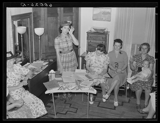 Untitled photo, possibly related to: Meeting of the women's club. Tygart Valley Homesteads, West Virginia