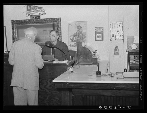Desk of Thompson Hotel. Elkins, West Virginia