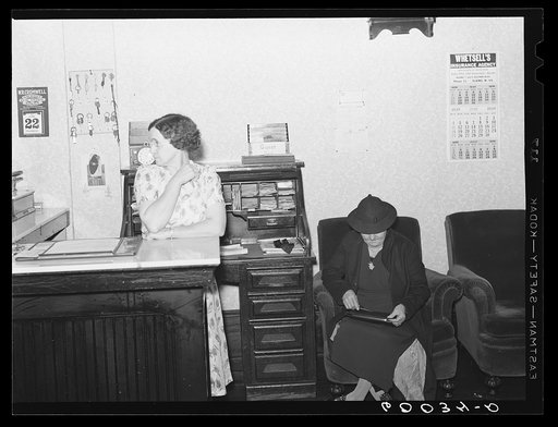 Desk of Thompson Hotel. Elkins, West Virginia