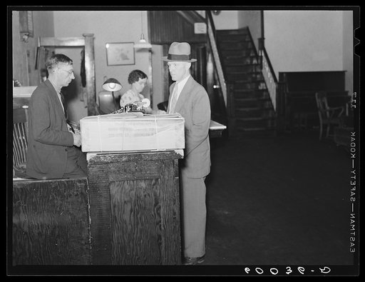 Untitled photo, possibly related to: Desk of Thompson Hotel. Elkins, West Virginia