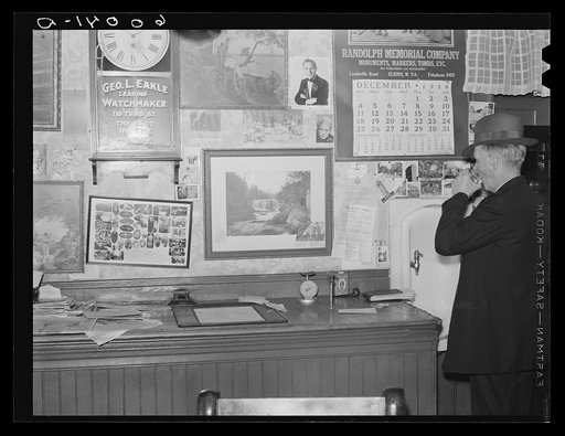 Desk of hotel Del Monte. Elkins, West Virginia