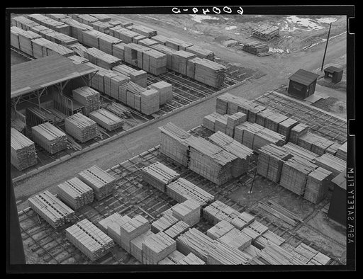 Lumber used at dimension plant. Tygart Valley Homesteads, West Virginia