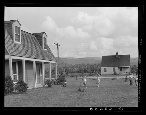 Untitled photo, possibly related to: Homesteader returning from work in the lumber plant. Tygart Valley, West Virginia