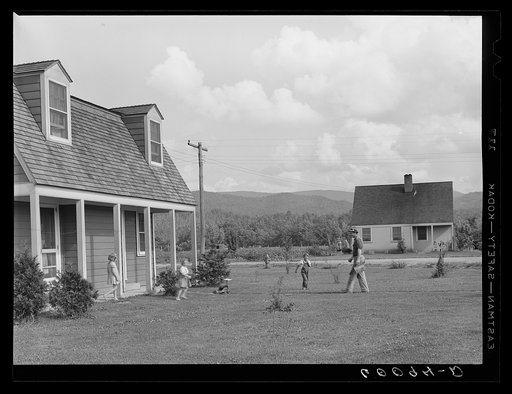 Homesteader returning from work in the lumber plant. Tygart Valley, West Virginia