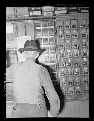 Post office in general store. Valley Bend, West Virginia