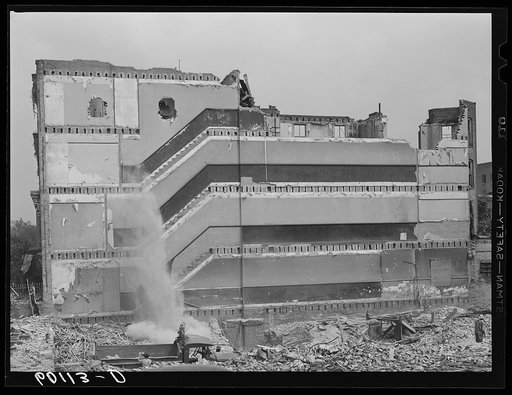 Building which is being torn down to make room for parking lot. Washington, D.C.