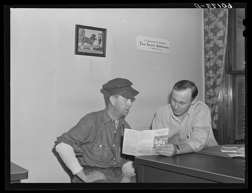 Scene in FSA (Farm Security Administration) county supervisor's office. Grant County, Wisconsin
