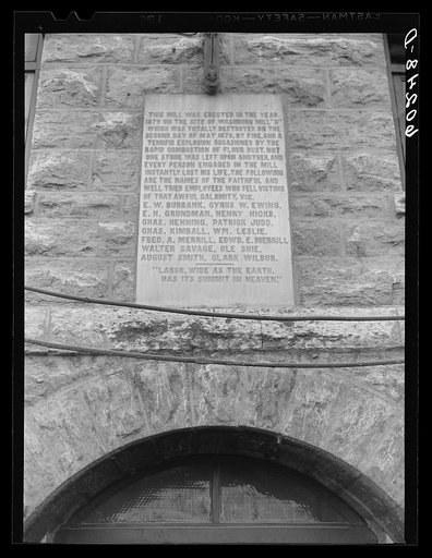 Inscription on Gold Medal flour mill. Minneapolis, Minnesota