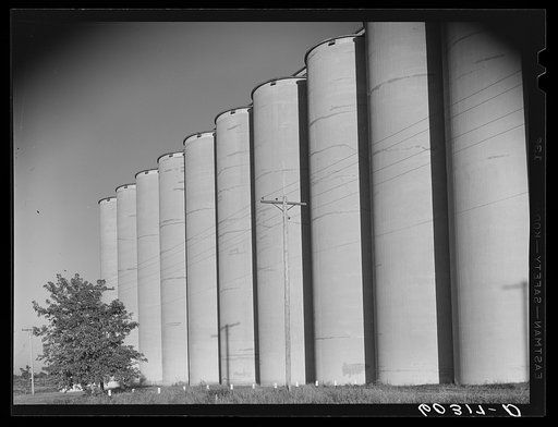 Grain elevators on outskirts of Minneapolis, Minnesota
