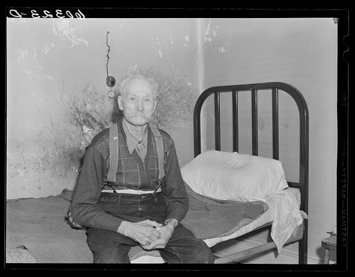 Finnish lumberjack, now ninety years old, a resident of Northern Minnesota Pioneers' Home. Spooner, Minnesota