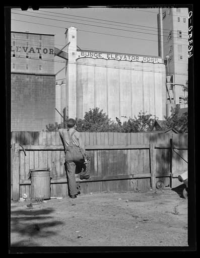 Grain elevators in the backyard. Flour mill district. Minneapolis, Minnesota