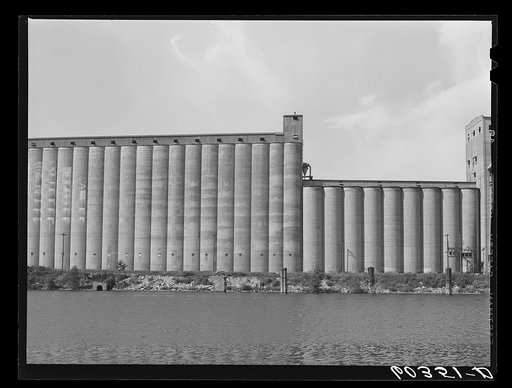 Grain elevators along Mississippi River. Saint Paul, Minnesota