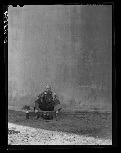 Grain elevator employee at lunch. Minneapolis, Minnesota