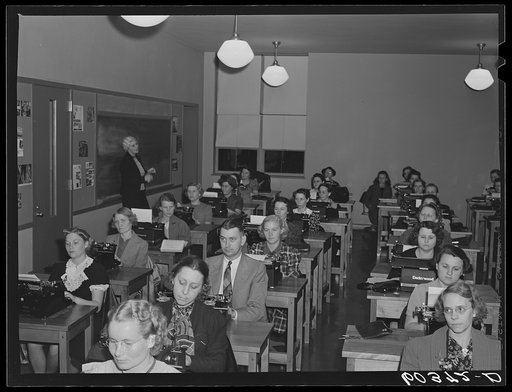 Adult education typing class. Greenhills, Ohio