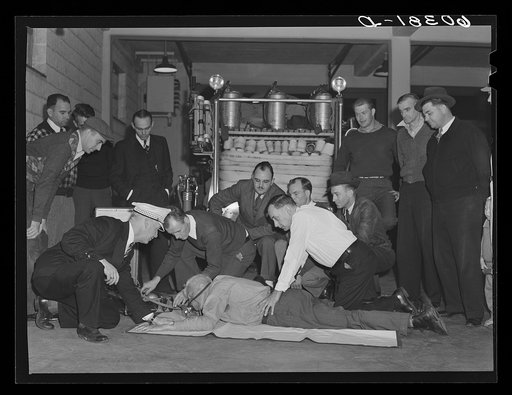 First aid class for members of volunteer fire department. Greenhills, Ohio