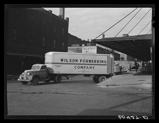 Truck loading up at warehouse. Minneapolis, Minnesota