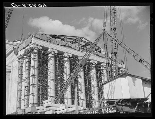 Untitled photo, possibly related to: Construction work on Mellon Art Gallery. Washington, D.C.