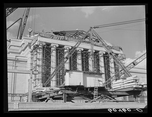 Construction work on Mellon Art Gallery. Washington, D.C.